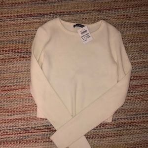 Brand new cropped white sweater top